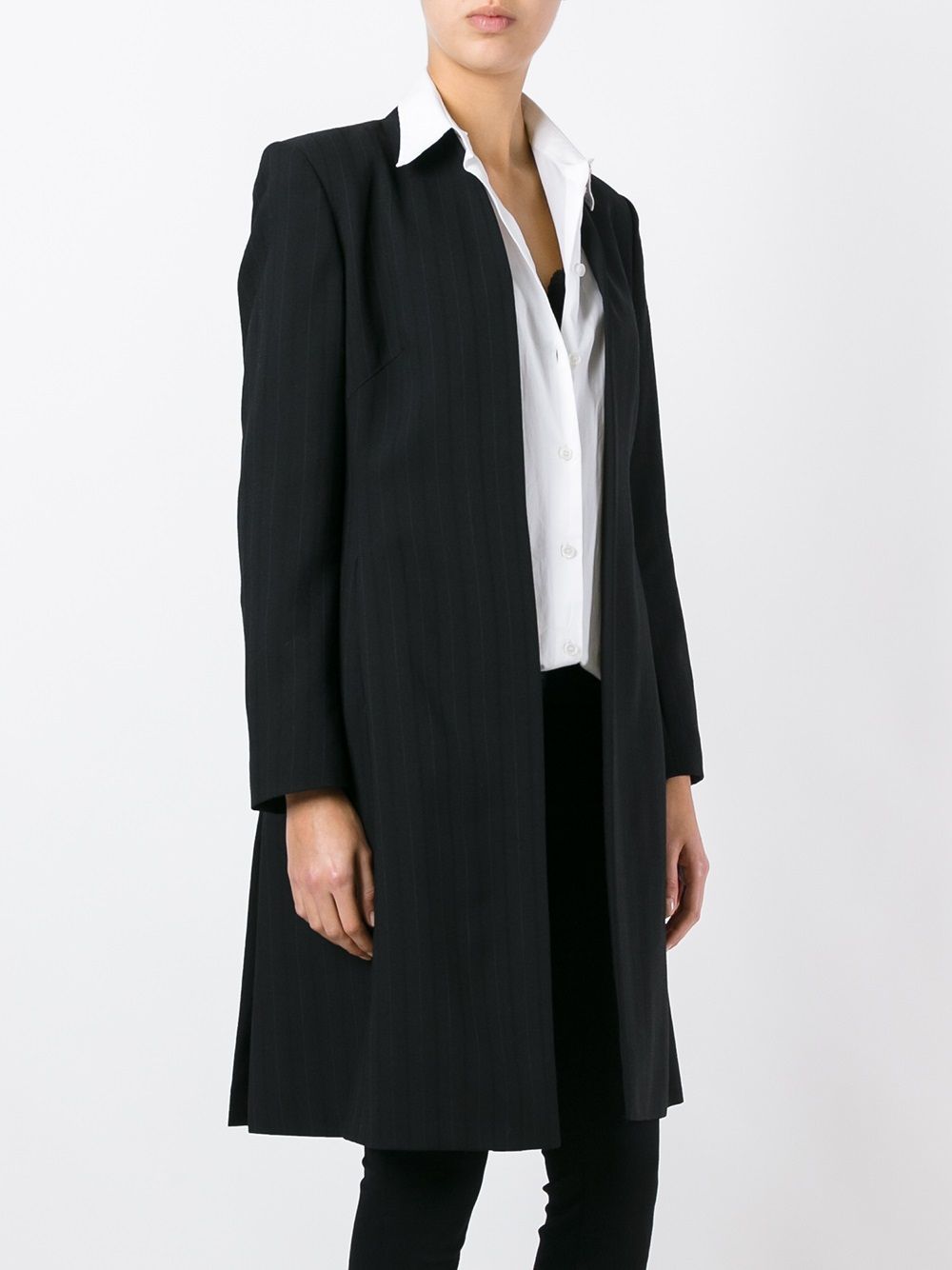 фото Jean Paul Gaultier Pre-Owned удлиненный пиджак в тонкую полоску
