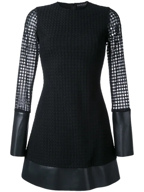 David Koma mesh sleeve flared mini dress