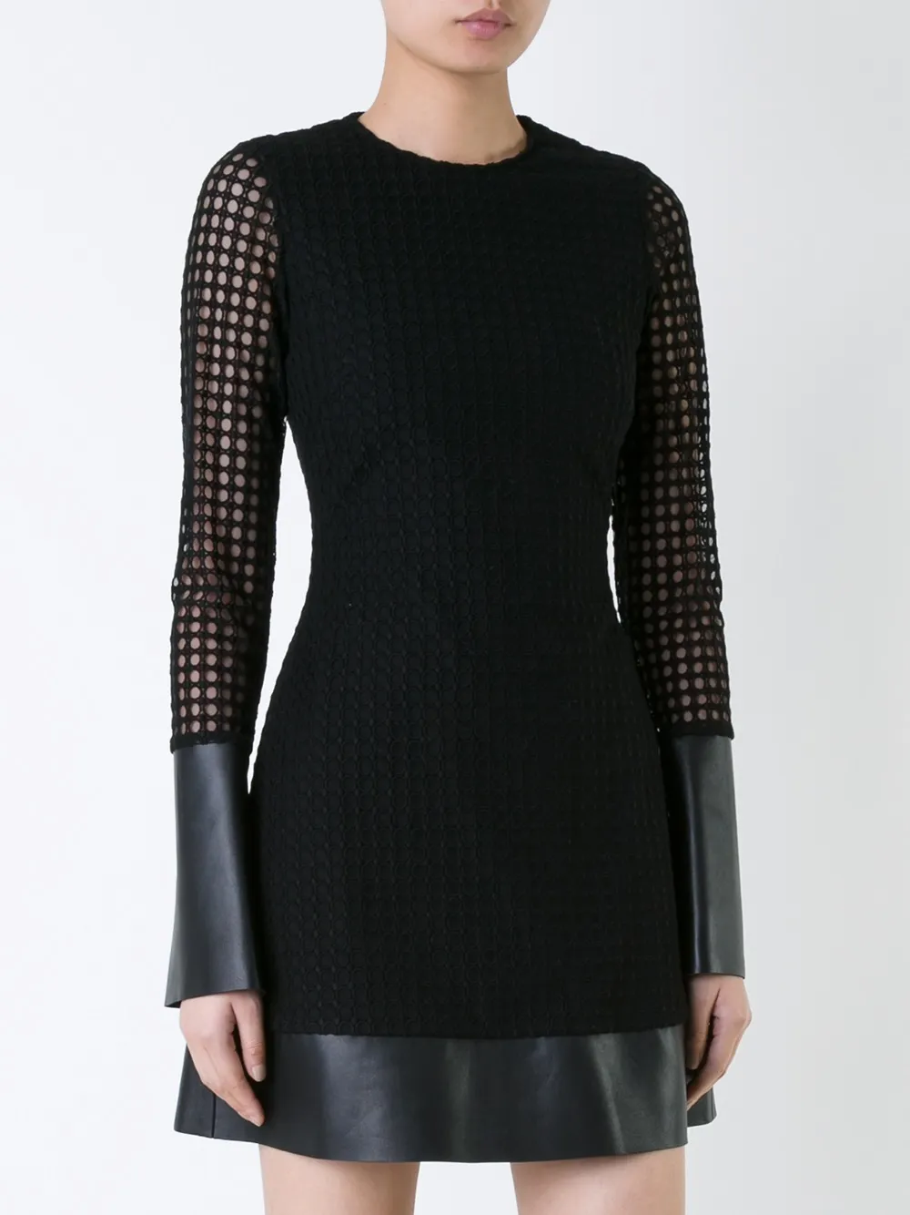  David Koma Minikleid Mit Spitzenbesatz   Schwarz 