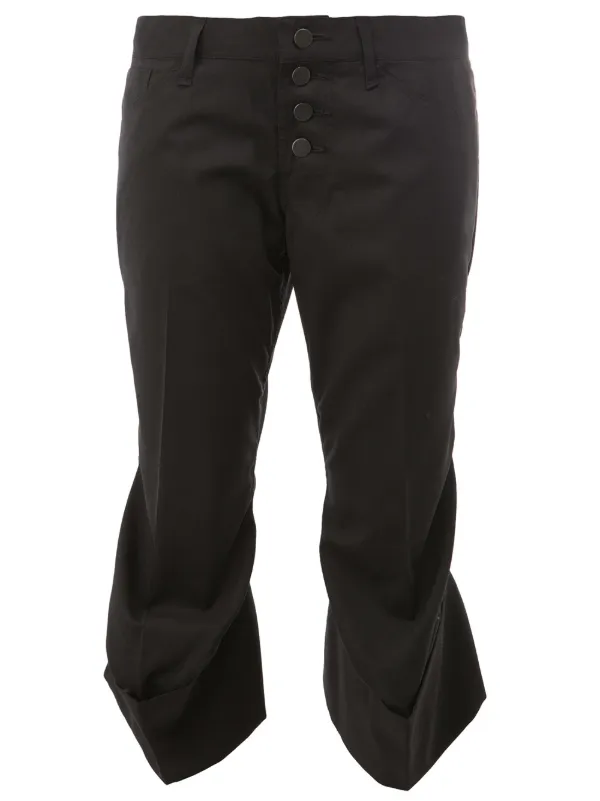 Christopher Nemeth Flared Hem Cropped Trousers - Black