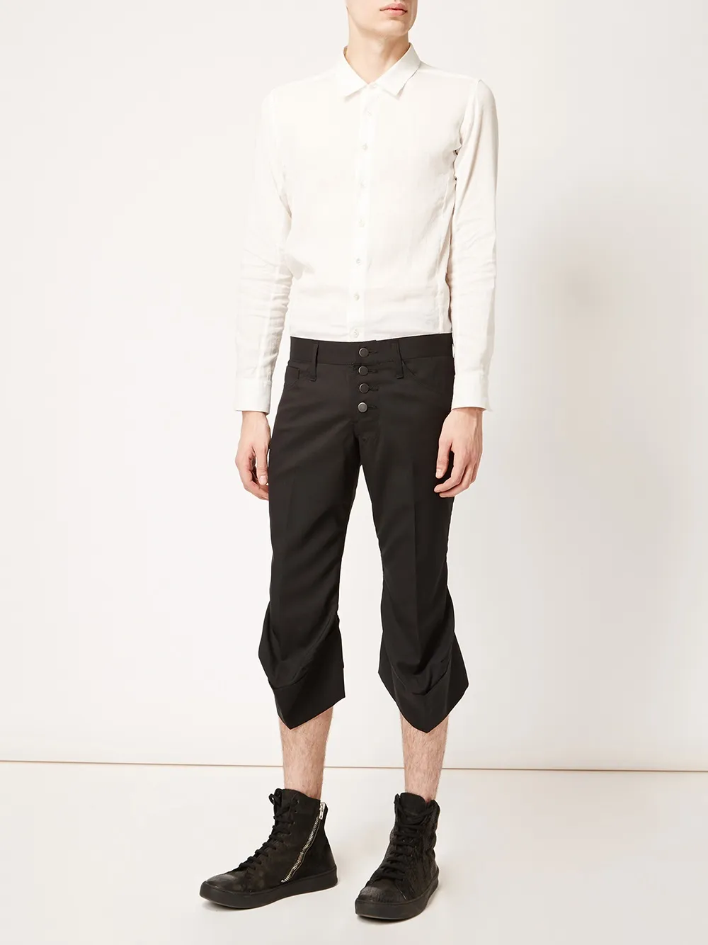 Shop Christopher Nemeth Flared Hem Cropped Trousers In Black