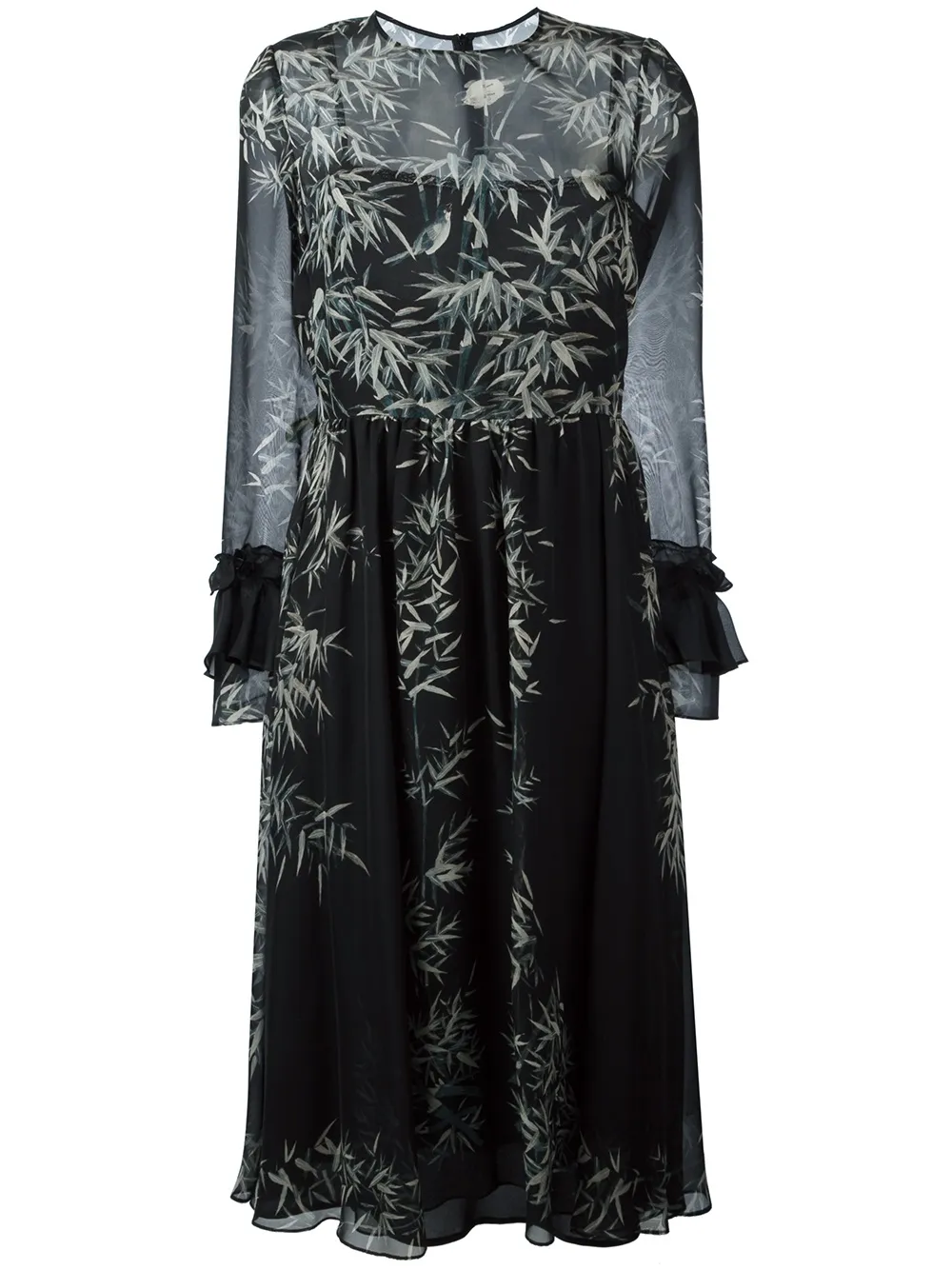Philosophy Di Lorenzo Serafini leaf print midi dress - Nero