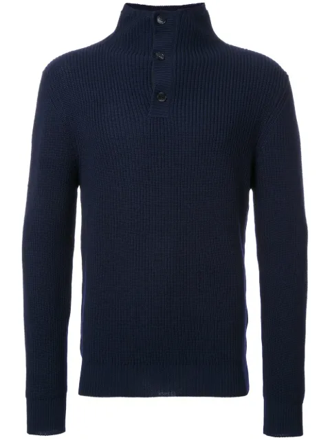 KENT & CURWEN BUTTONED HIGH NECK JUMPER