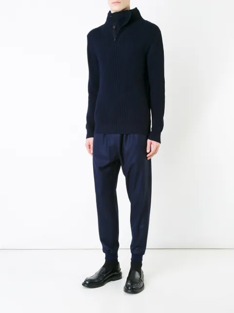 KENT & CURWEN BUTTONED HIGH NECK JUMPER