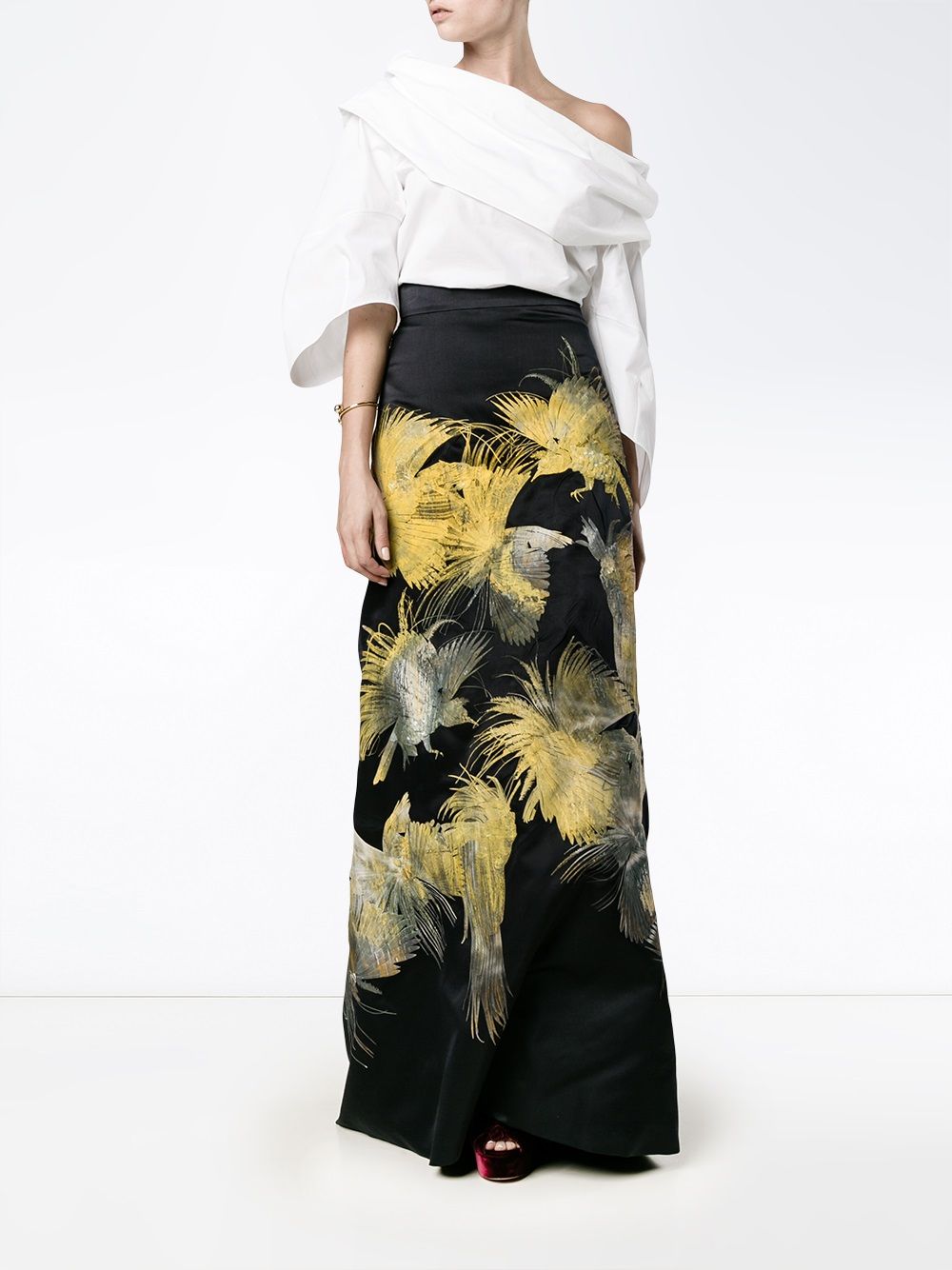 фото Alice archer длинная юбка 'dore' с вышивкой в виде птиц