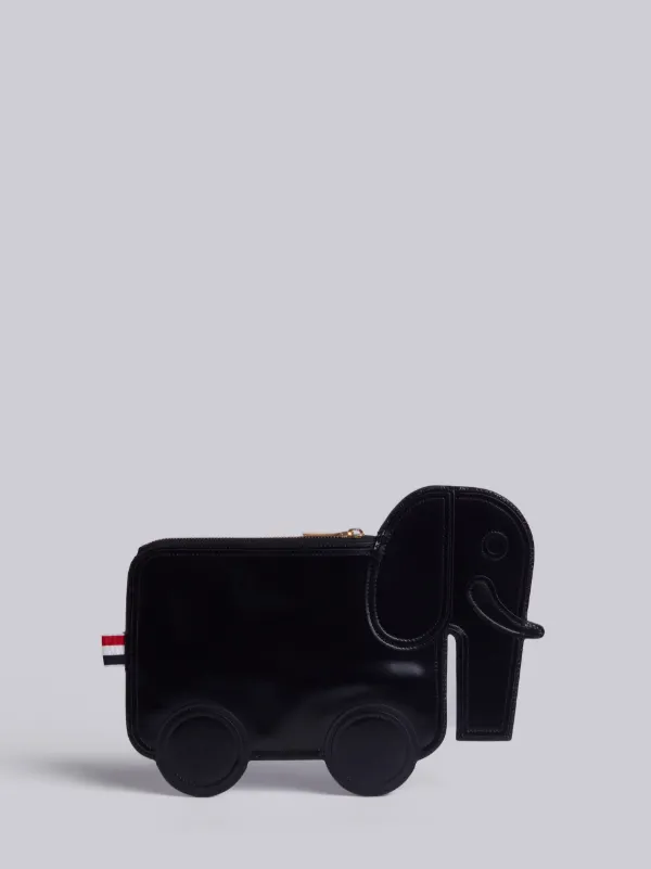 Elephant Clutch In Black Calf Leather