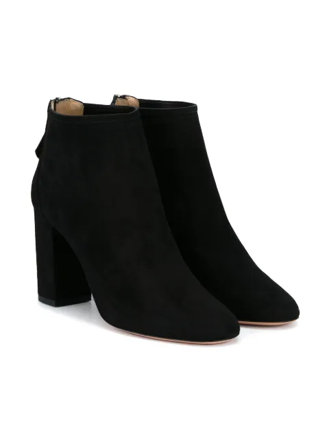 black suede block heel bootie