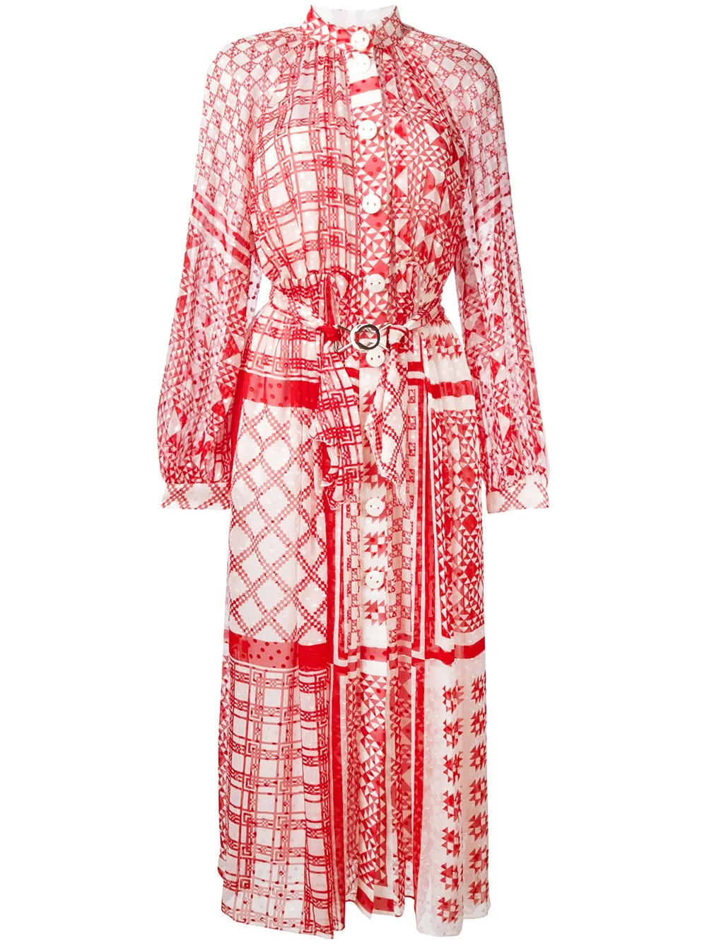 FENDI geometric print maxi dress | Red | Image 1