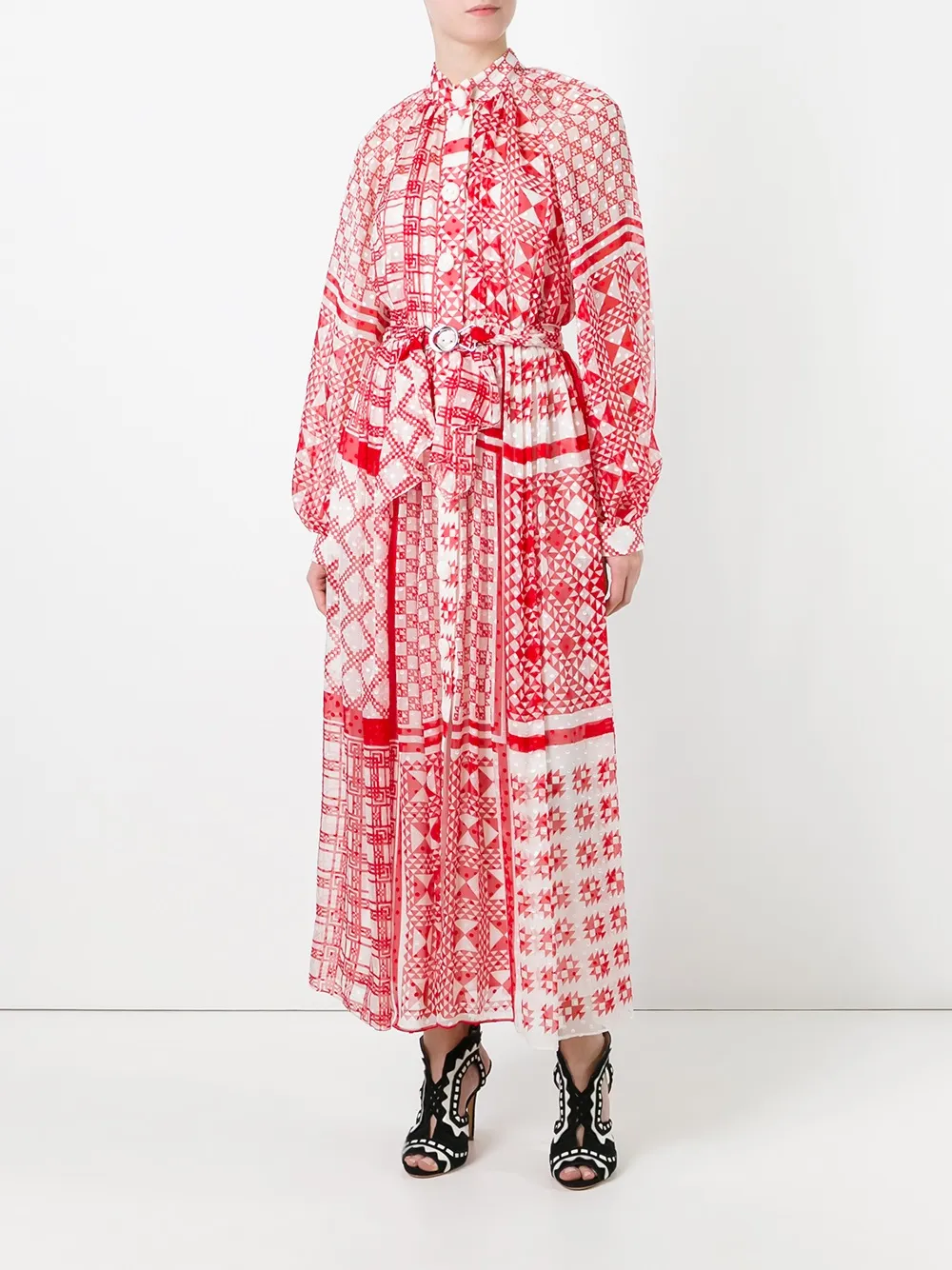 FENDI geometric print maxi dress - Rood