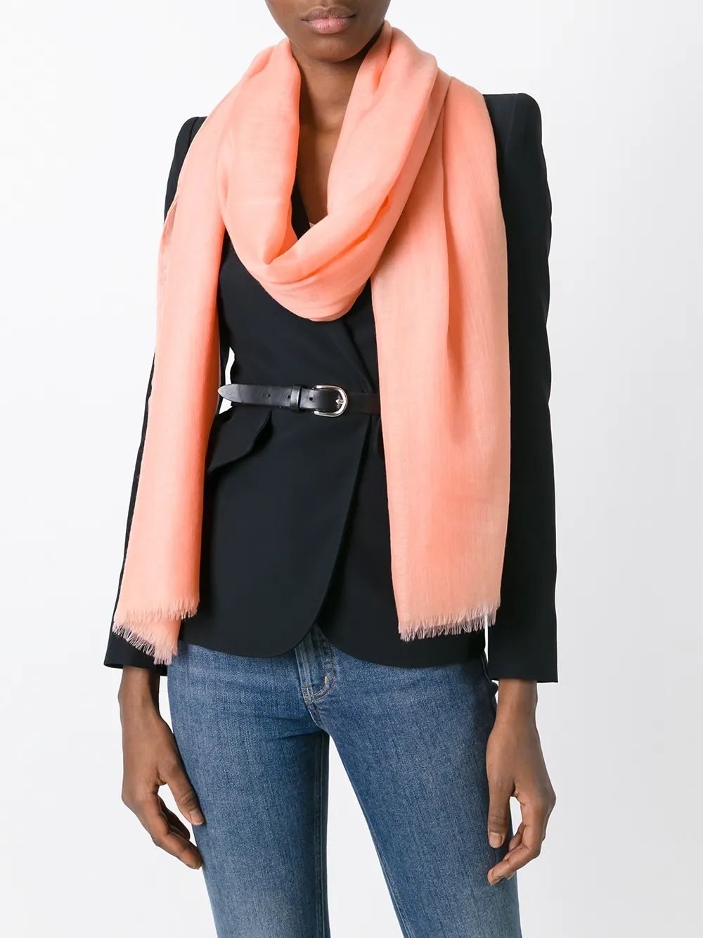 Ferragamo large frayed stole - Geel