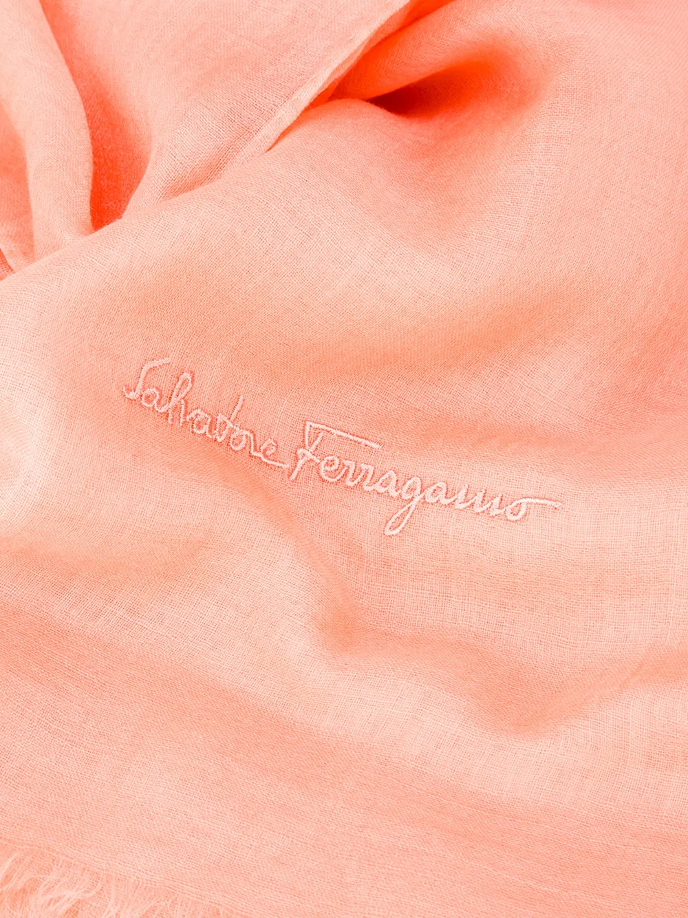 Ferragamo large frayed stole Geel