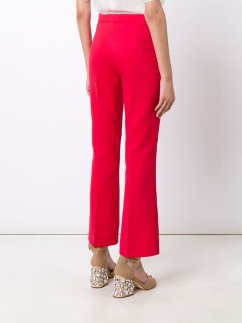 GIAMBATTISTA VALLI Crepe Cropped Pants, Red