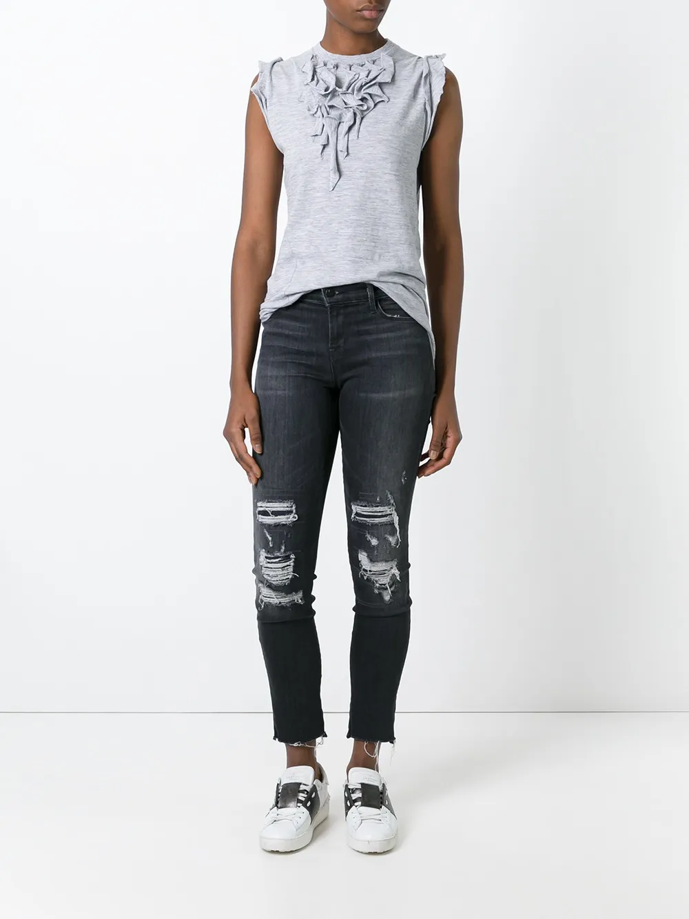 DSQUARED2 ruffled neck blouse Grijs