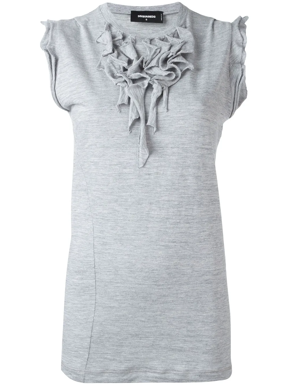 DSQUARED2 ruffled neck blouse - Grigio