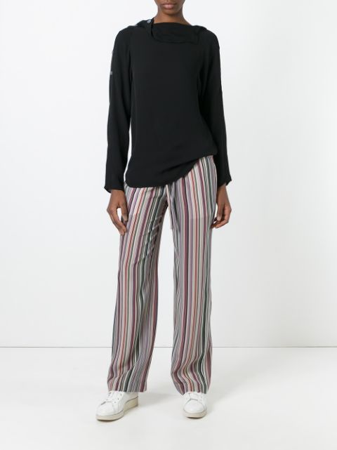 THEORY STRIPED STRAIGHT TROUSERS | ModeSens