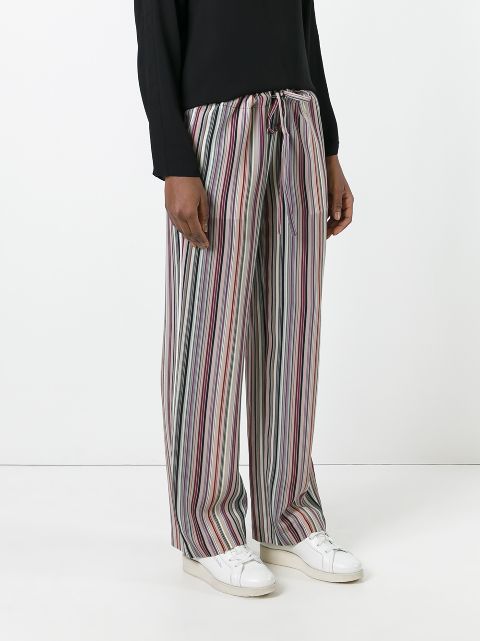 striped straight pants