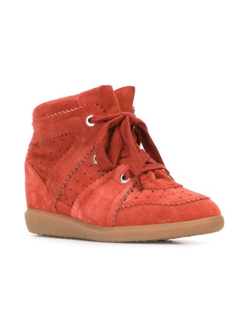 2 Stores In Stock: ISABEL MARANT Étoile Bobby Suede Wedge Sneakers ...