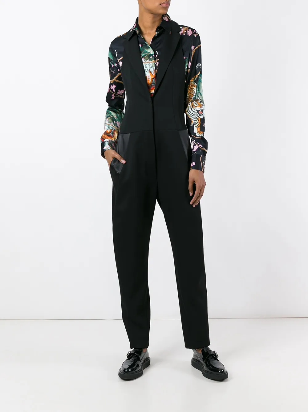 Rabanne diepe jumpsuit met V-hals - Zwart