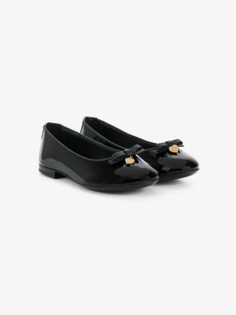 Dolce & Gabbana Kids logo-charm ballerina shoes