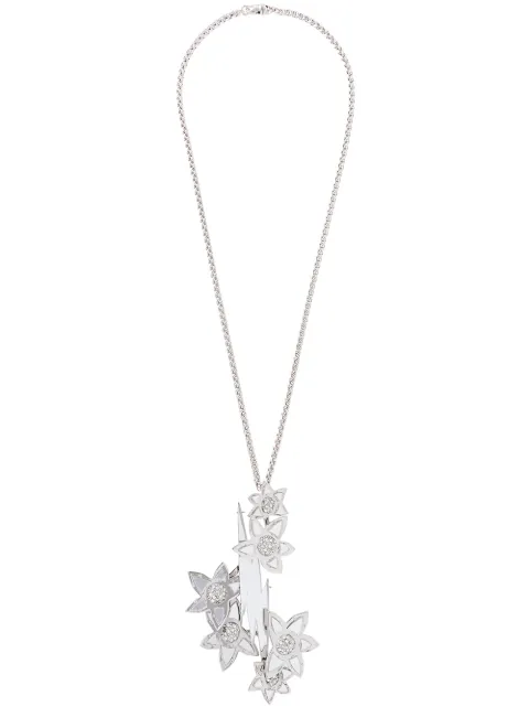 DSQUARED2 crystal-embellished floral-pendant necklace