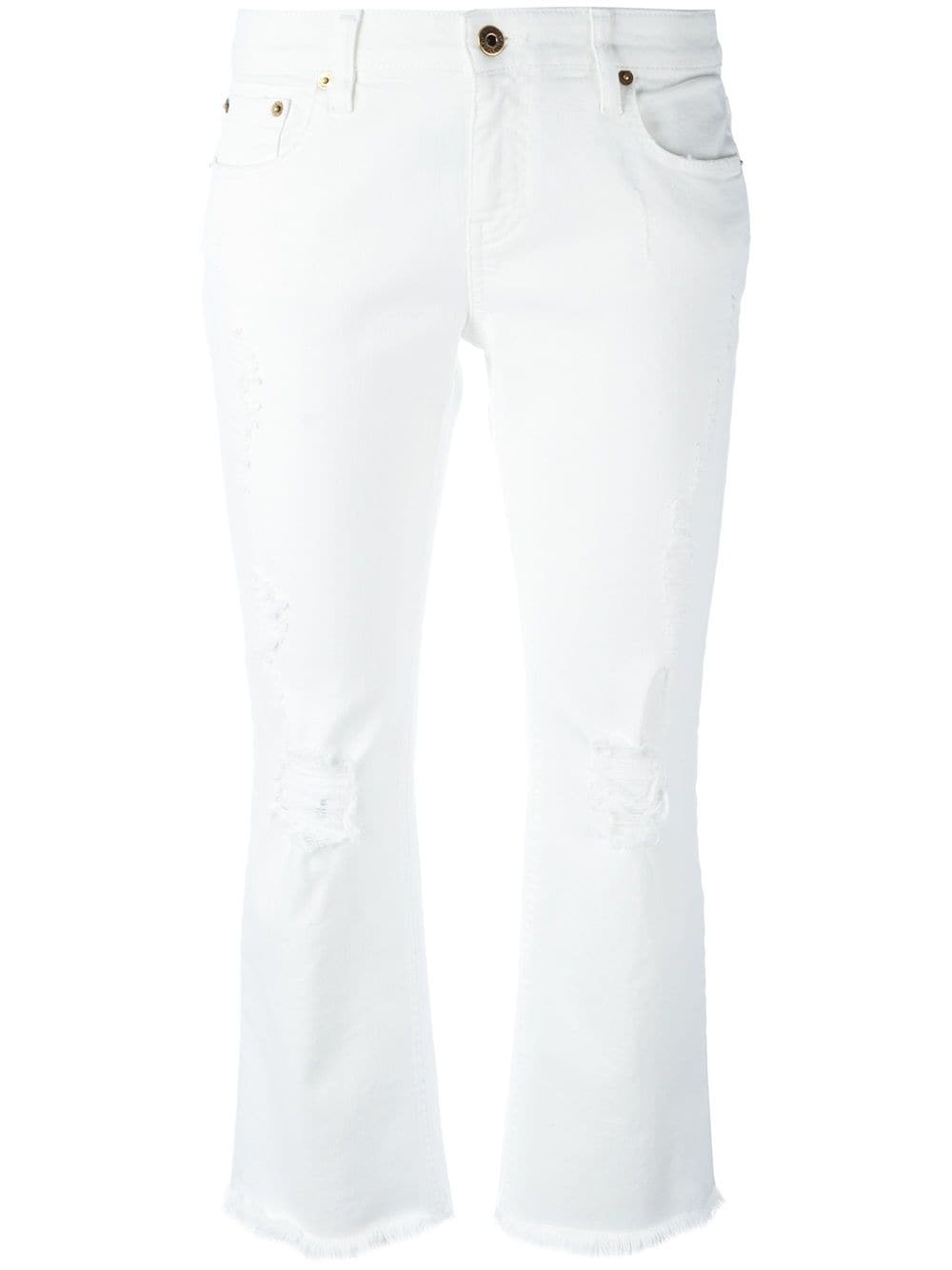 фото Roberto Cavalli укороченные джинсы рваные джинсы