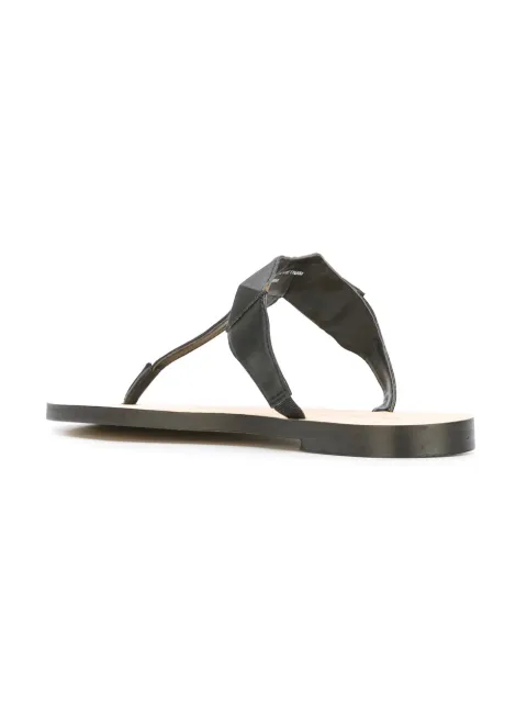 white t bar flat sandals