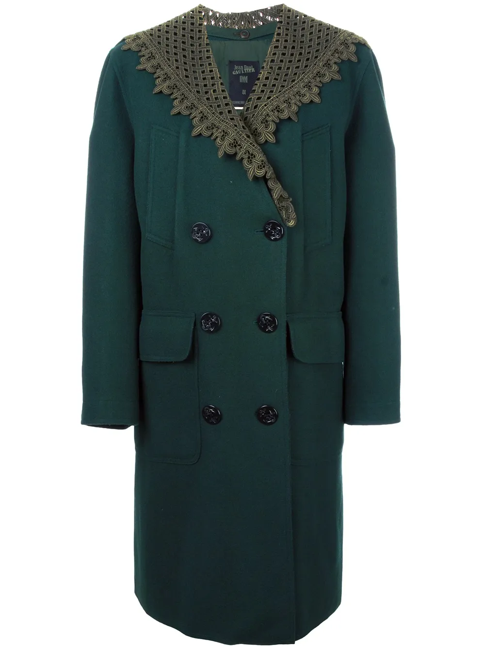 Jean Paul Gaultier Pre-Owned detachable shawl collar coat - Green