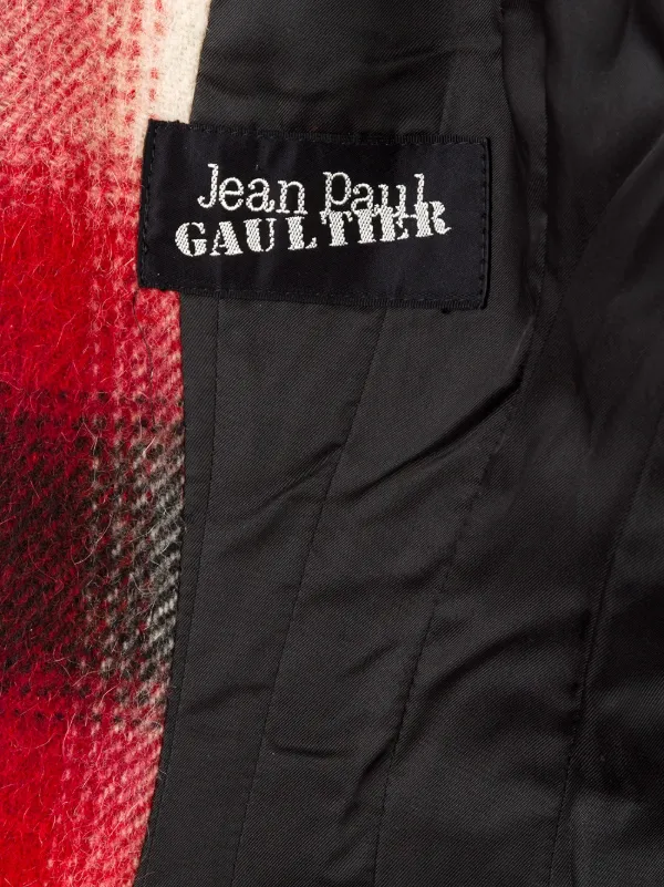 Jean Paul Gaultier レッドブラックチェックミニスカート42