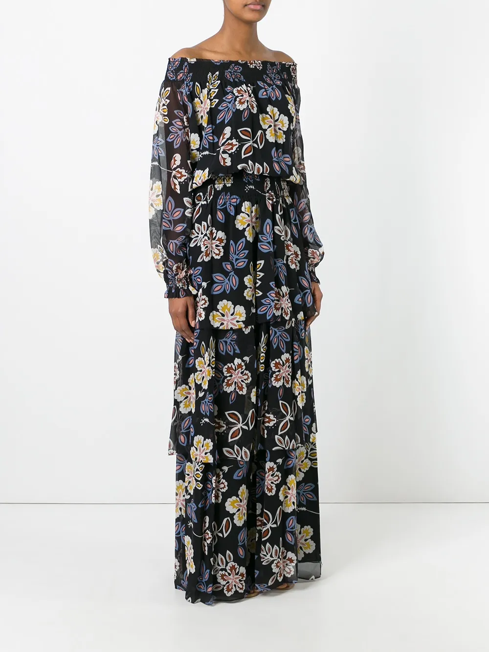 tory burch 超长缩褶连衣裙