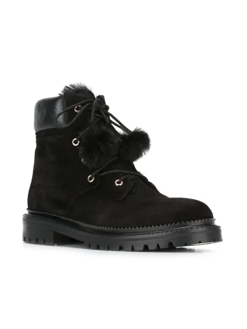 jimmy choo biker boots rabbit fur