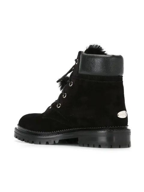 jimmy choo biker boots rabbit fur