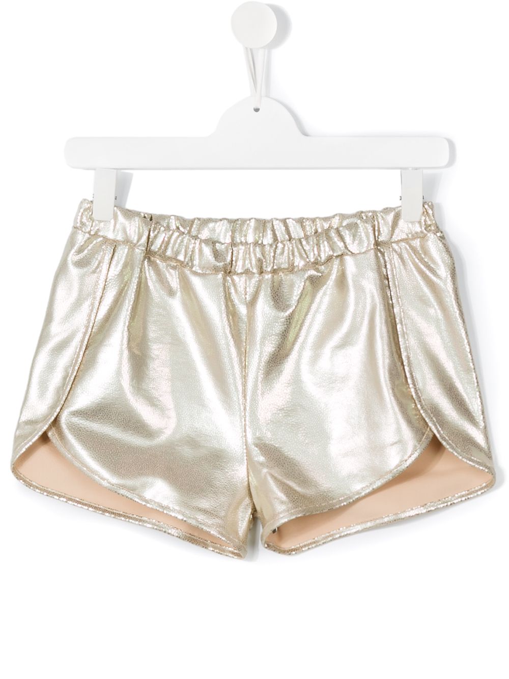 shiny running shorts