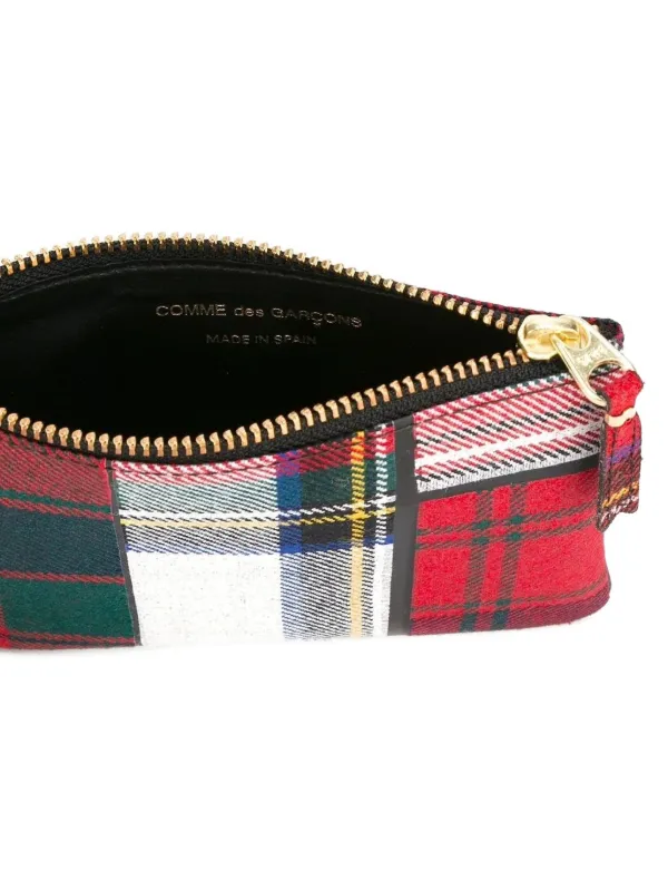Comme Des Garçons Wallet Tartan Patchwork Wallet | Red | FARFETCH