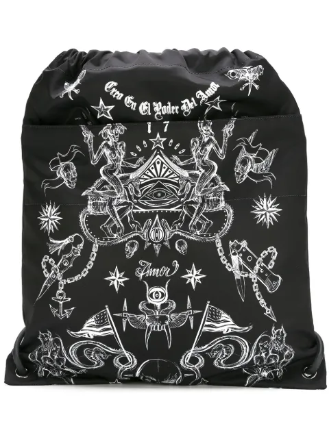 Givenchy tattoo print drawstring backpack