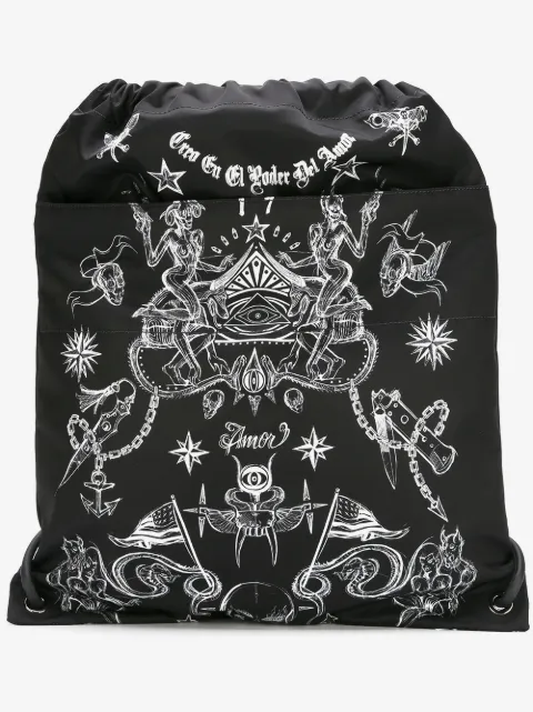 Givenchy 刺青印花抽绳背包