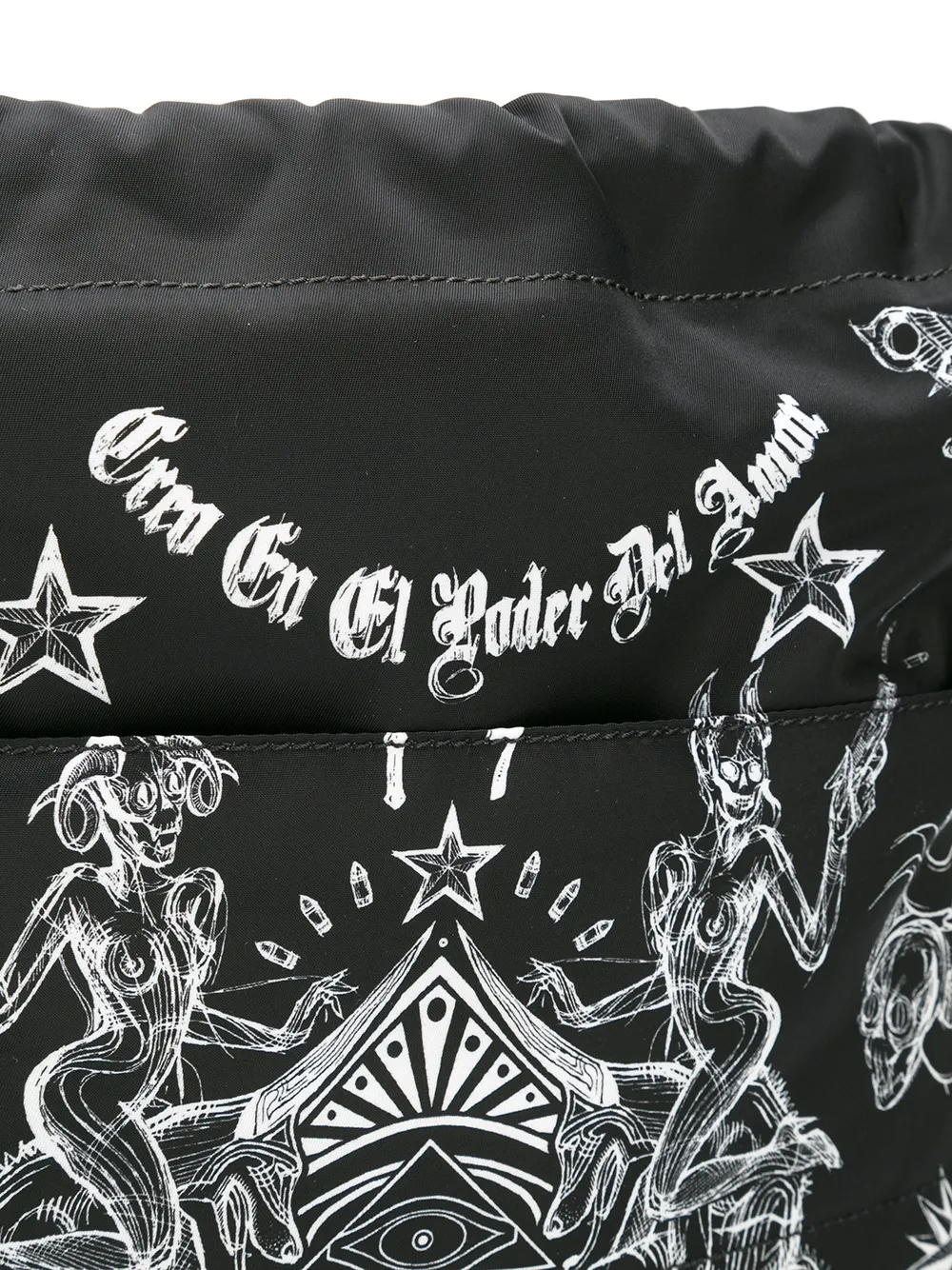Givenchy tattoo print drawstring backpack Zwart