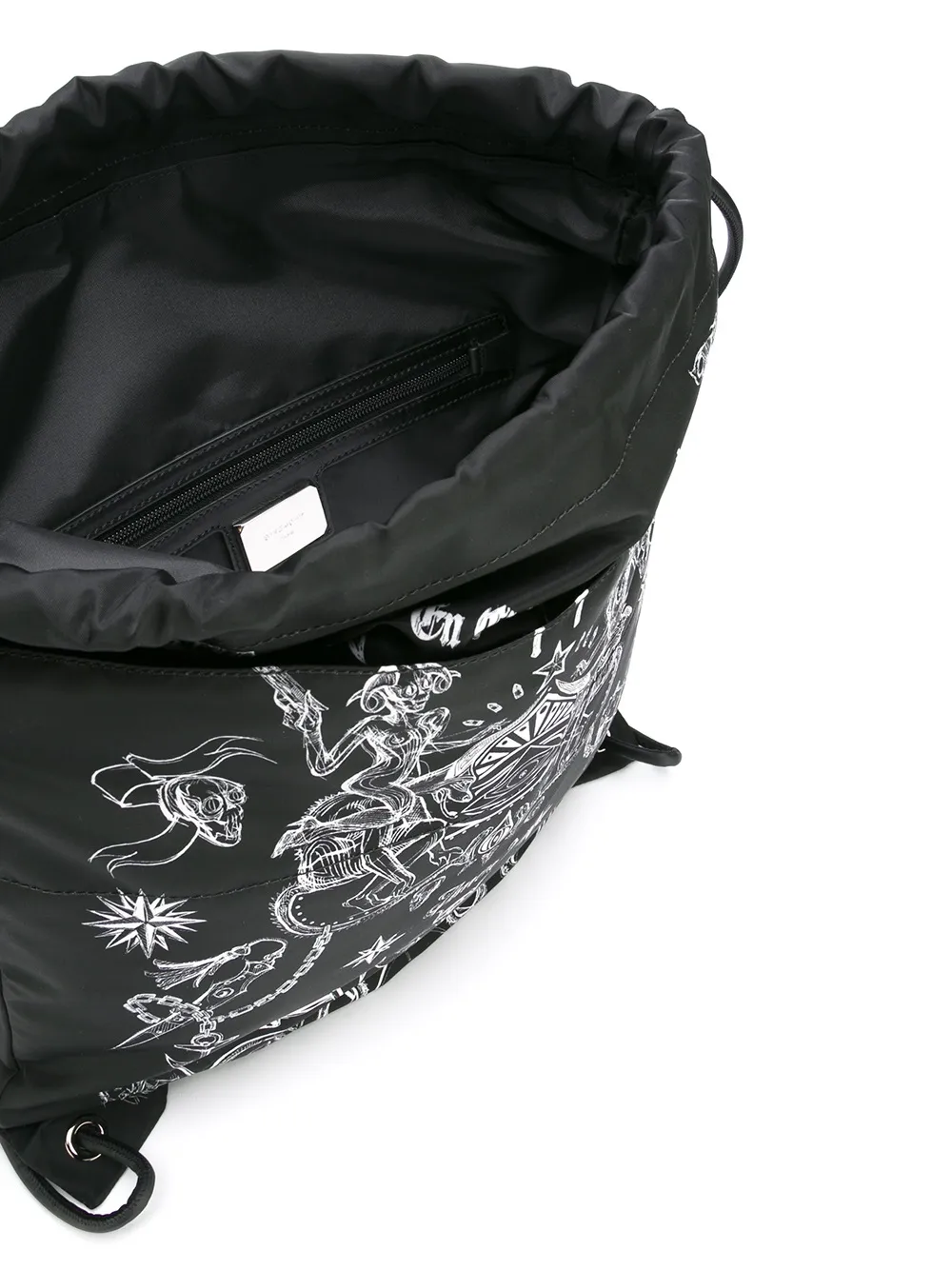 Givenchy tattoo print drawstring backpack Zwart