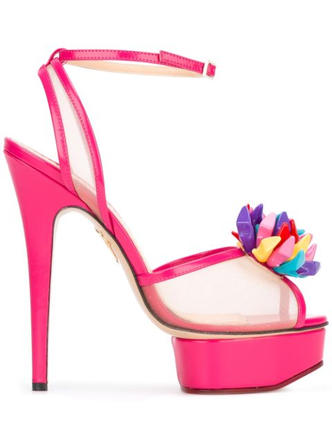 CHARLOTTE OLYMPIA Pomeline Barbie Shoe Mesh & Patent Leather Platform ...