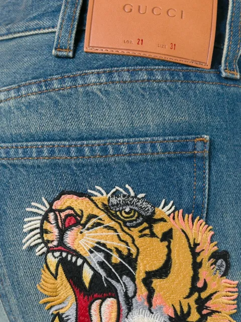 gucci jeans with tiger