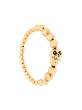 Alexander Mcqueen Skull Beaded Bracelet Farfetch Alexander Mcqueen Skull Beaded Bracelet