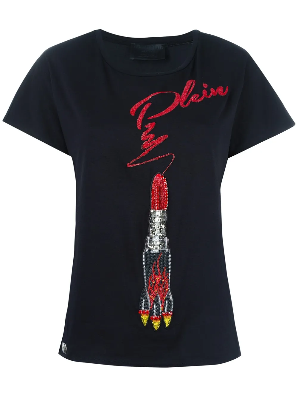 Philipp Plein lipstick embellished T-shirt - Nero