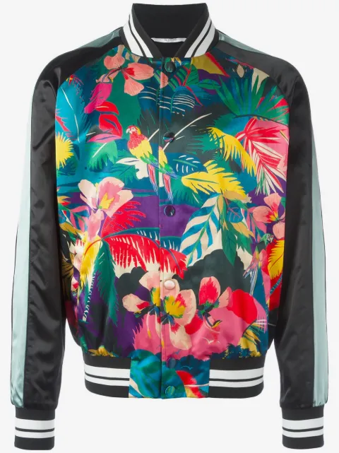 Valentino Garavani tropical print bomber jacket