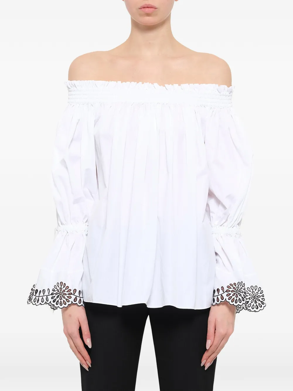 Alexander McQueen Schulterfreie Bluse - Weiß
