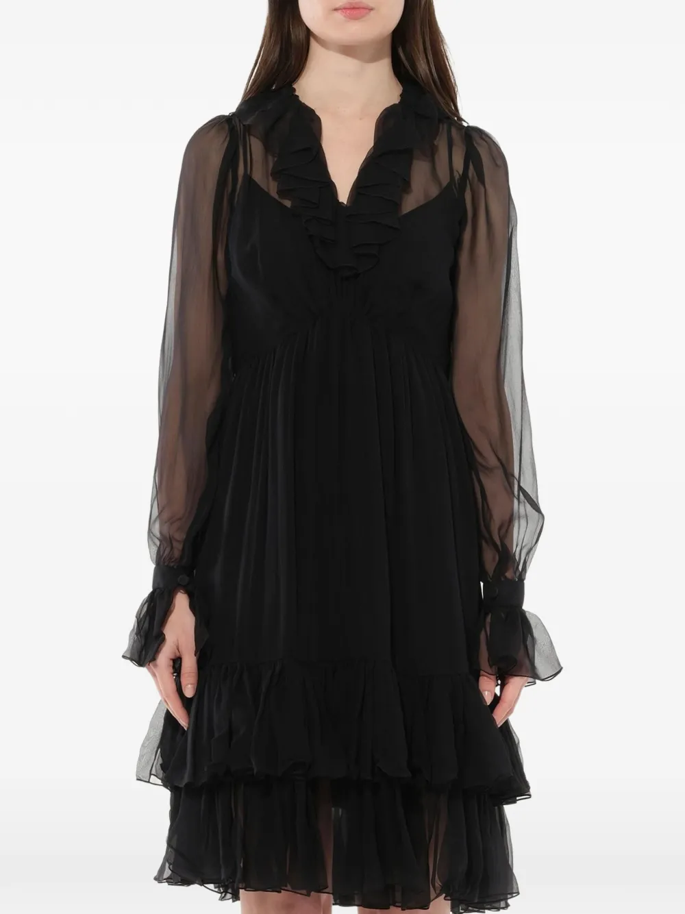 Givenchy Vestito con volant - Nero