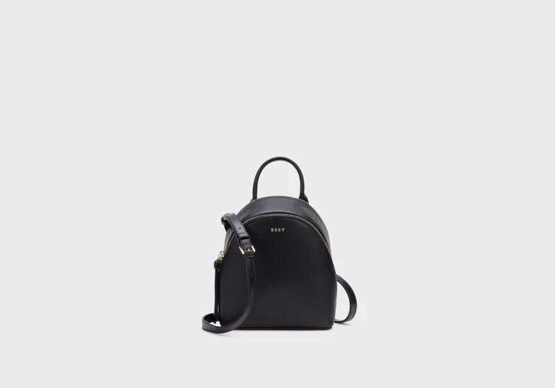 DKNY Greenwich Black Smooth Leather Small Backpack ModeSens