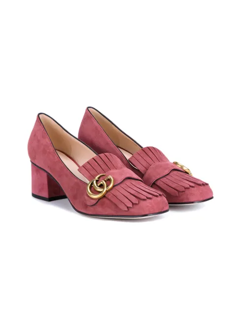 gucci pink suede heels