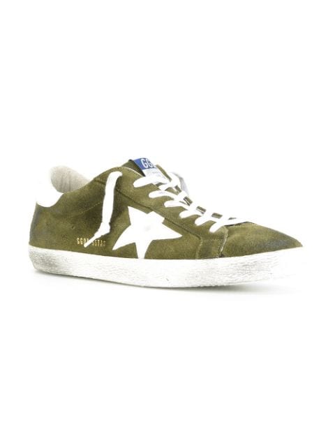 Golden Goose Superstar Suede & Leather Sneakers In Green | ModeSens