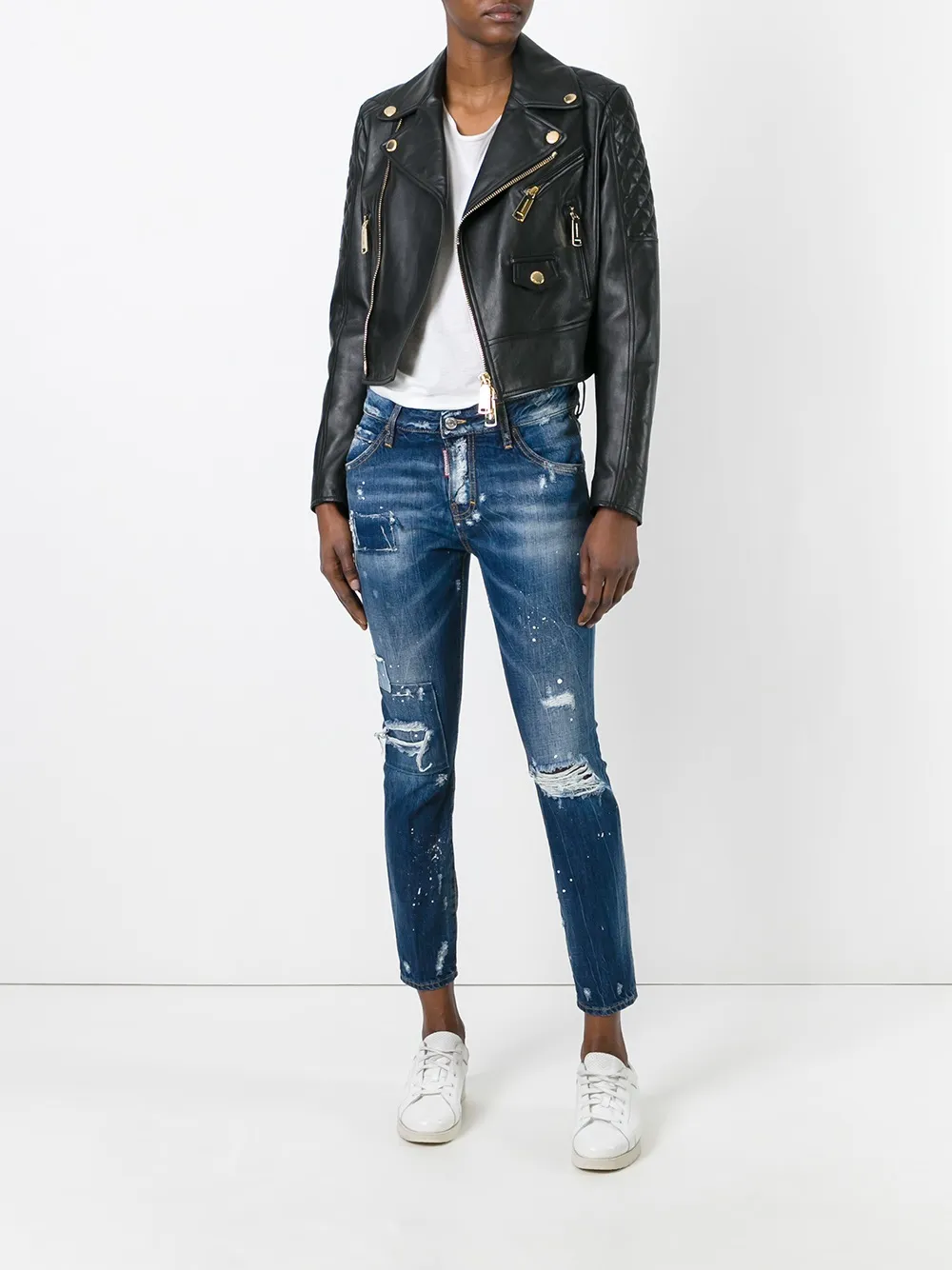 cool girl仿旧牛仔裤