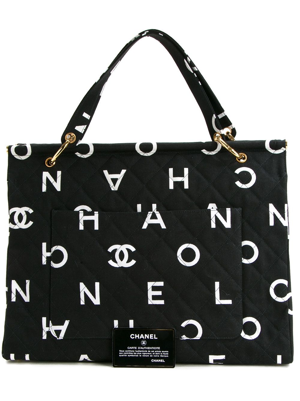 CHANEL quilted logo tote Women