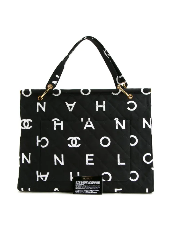 Shops Chanel black canvas tote